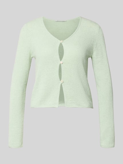 Tom Tailor Denim Strickjacke mit V-Ausschnitt  Hellgruen 2