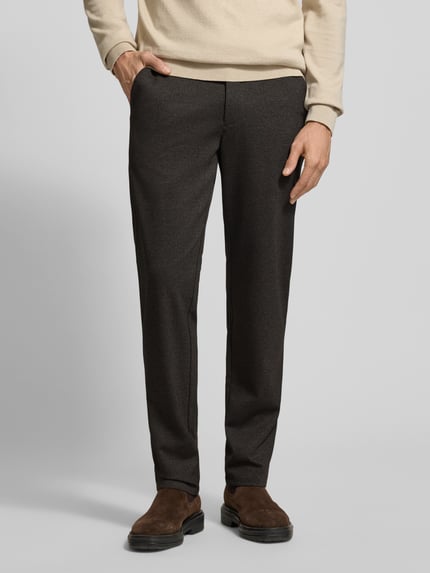 Christian Berg Men Regular Fit Stoffhose mit Viskose-Anteil Dunkelbraun 4