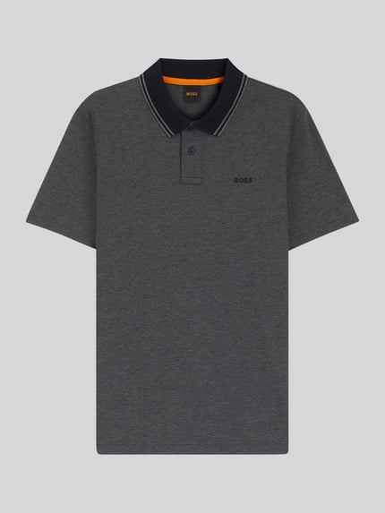 BOSS Orange Koszulka polo o kroju relaxed fit z czystej bawełny model 'PEOXFORDNEW' Ciemnoniebieski 2