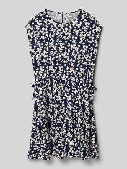 ONLY Getailleerde vrijetijdsjurk van pure viscose model 'ZALINA' Marineblauw - 1