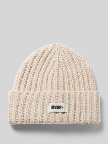 DRYKORN Mütze aus Woll-Mix mit Alpaka-Anteil mit Label-Patch Offwhite Melange 1