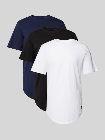 JACK & JONES T-Shirt in unifarbenem Design im 3er-Pack Weiss 2