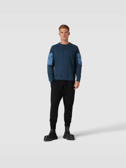 Ten C Bluza o kroju oversized z bawełny Niebieski 1