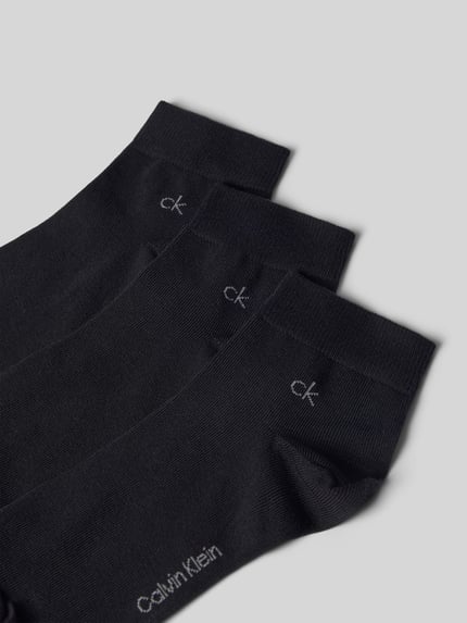 Produktfoto, Socken aus Baumwoll-Mix im 3er-Pack von CK Calvin Klein in Schwarz mit glatter Struktur für Herren Socken von CK Calvin Klein