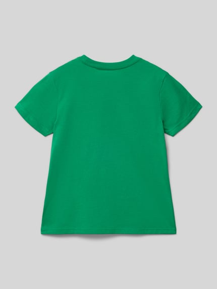 Polo Ralph Lauren Kids T-shirt met labelstitching en ronde hals Kaki - 3