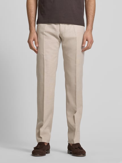 DIGEL Slim fit pantalon met persplooien, model 'Sergio' Beige - 4