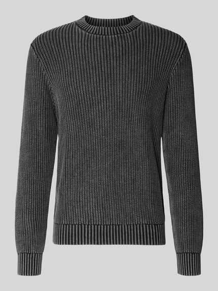 Produktfoto, Strickpullover mit gerippten Abschlüssen von Antony Morato, bawełna, krój regular fit, prążkowane wykończenia, Długość tyłu w rozmiarze M: 70 cm, Długość rękawów w rozmiarze M: 69 cm