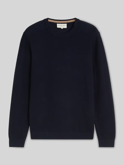 Tom Tailor Regular Fit Pullover mit Crew Neck Kragen Marine 2