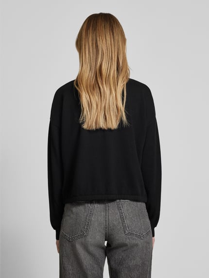 Street One Sweatshirt met ribboorden BLACK - 5