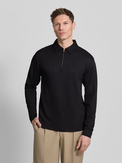Selected Regular Fit Poloshirt aus Viskose-Mix Modell 'EMANUEL' Black 4