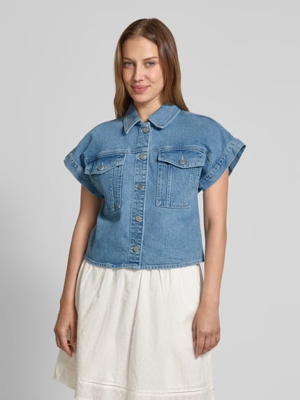 MSCH Copenhagen Regular Fit Jeansbluse mit Brusttaschen Modell 'Elida Ada' Jeansblau 4
