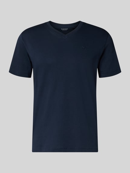 Produktfoto, Regular Fit T-Shirt aus reiner Baumwolle von Tom Tailor, efekt: jednolity kolor, krój regular fit, wyhaftowane logo, dekolt w serek, krótki rękaw, dżersej, bawełna
