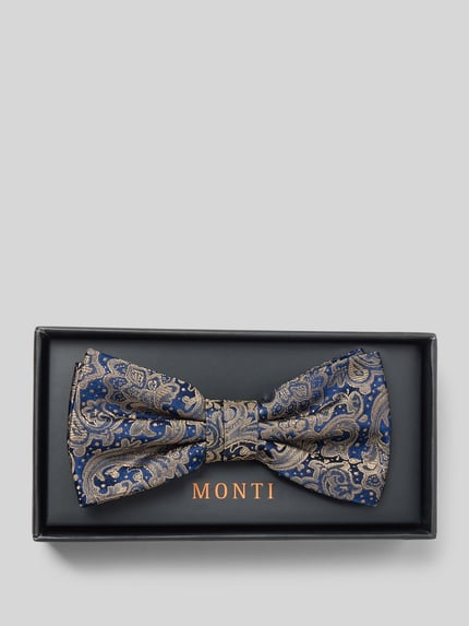 Produktfoto, Seidenfliege mit Paisley-Muster Modell 'Flavio' von MONTI, Optik: Unifarben, Klassisch, Muster: Paisley-Muster, Material: Reine Seide