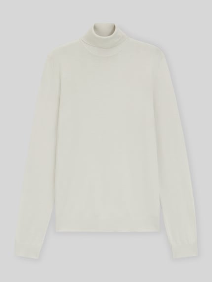 HUGO Regular Fit Rollkragenpullover aus Schurwolle Modell 'SAN THOMAS' Offwhite 2