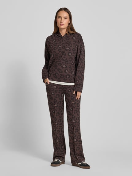 Milano Italy Jogpants im Allover-Look mit elastischem Bund Schoko 1