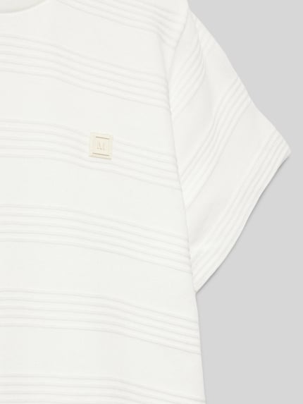 Mayoral T-shirt z naszywką z logo Złamany biały 2