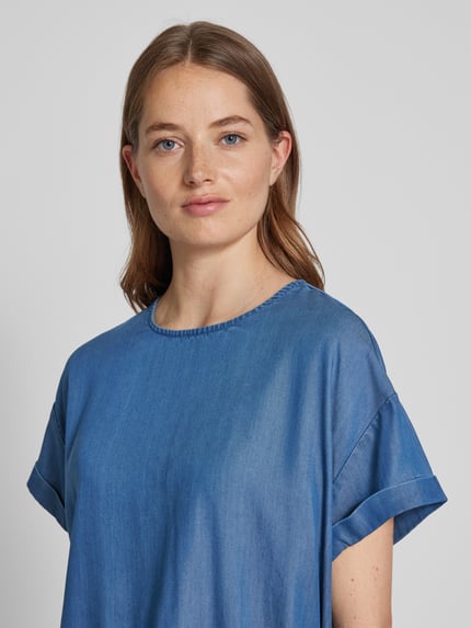 mbyM Bluzka z tkaniny stylizowanej na denim model ‘Amana’ Jeansowy niebieski 3