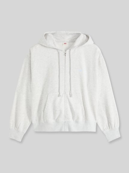 Levi's® Relaxed Fit Sweatjacke aus Baumwoll-Mix Hellgrau Melange 2