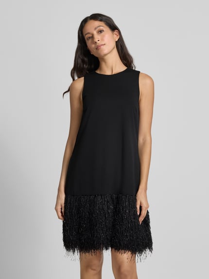 V by Vera Mont Cocktailjurk met ronde hals Zwart - 4