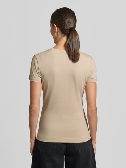 GUESS Slim Fit T-Shirt aus elastischem Baumwoll-Mix Modell 'SAVANNA' Taupe 5