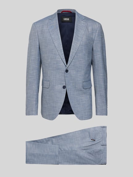 Produktfoto, Regular Fit Blazer aus Viskose-Mix Modell 'Dalotti' von CINQUE, niebieski, faktura melanżowa, krój regular fit, szerokość w rozmiarze 50: 44 cm, długość tyłu w rozmiarze 50: 73 cm, szerokość ramion w rozmiarze 50: 42 cm, długość rękawa w rozmiarze 50: 64 cm, długość nogawki wewnętrznej w rozmiarze 50: 80 cm