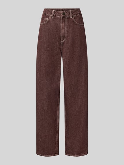 Produktfoto, Straight Fit Jeans aus reiner Baumwolle Modell 'Oshow' von American Vintage in Braun, 5-Pocket-Design, strukturierte Oberfläche
