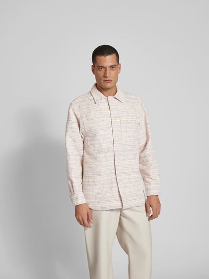 ISNURH Overhemdjack in bouclé-look Helder paars - 4