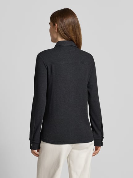 Tommy Hilfiger Bluzka z długim rękawem o kroju regular fit z czystej bawełny Antracytowy 5