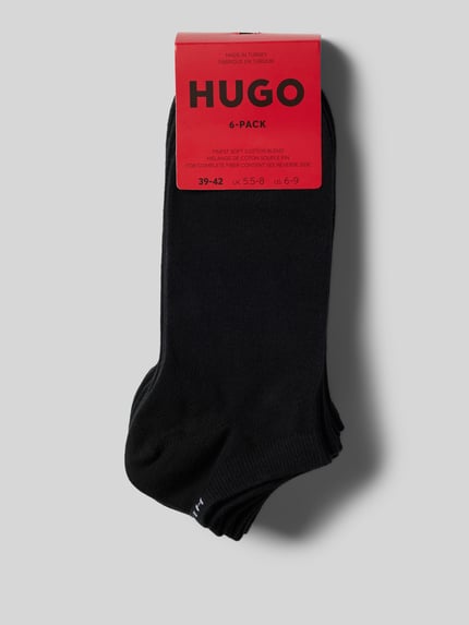 HUGO Sneakersokken met labelprint in een set van 6 paar Black - 3