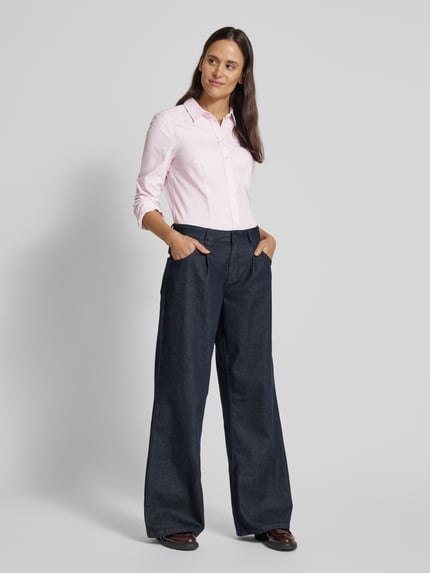 Christian Berg Woman Slim Fit Hemdbluse mit Manschetten Rosa 1