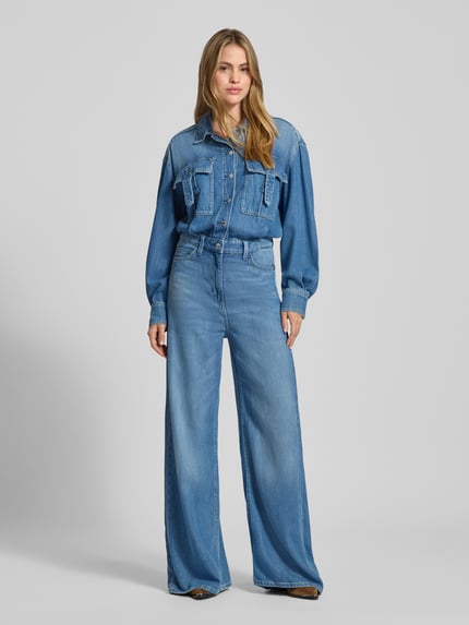 GUESS Jumpsuit in denimlook met borstzakken Jeansblauw - 4