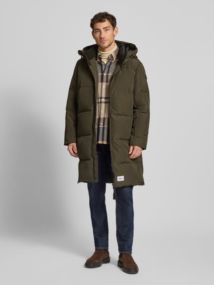 khujo Gewatteerde mantel met capuchon en tweewegritssluiting model 'LEAR' Olijfgroen - 1