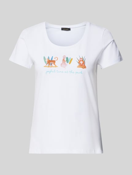 MORE & MORE T-Shirt mit Label-Print Weiss 2