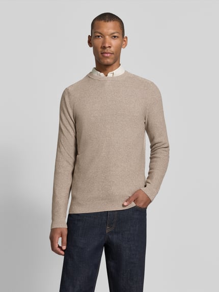 Tom Tailor Regular Fit Pullover aus reiner Baumwolle Taupe 4