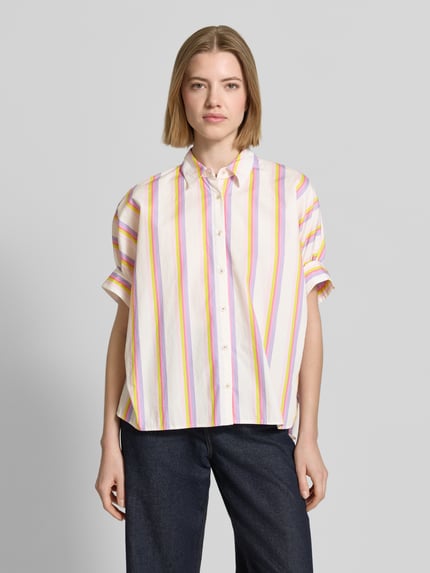 Emily Van den Bergh Relaxed Fit Bluse im Allover-Look Weiss 4