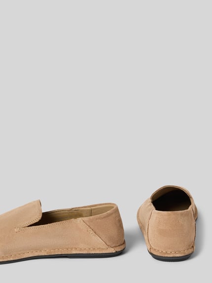 Produktfoto, Loafer aus echtem Veloursleder Modell 'ALVETTE 1B' von Marc O'Polo in Beige, unifarbene Optik, flache Sohle, Detailansicht