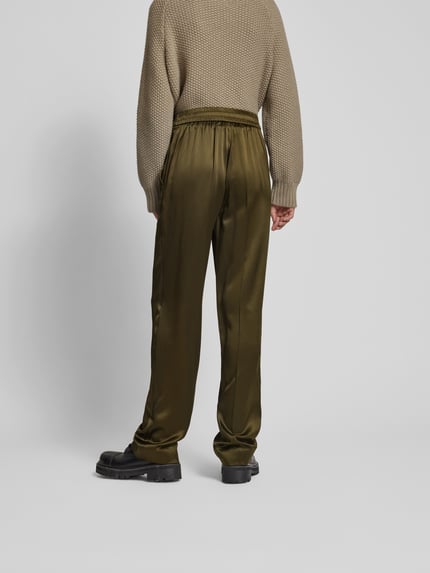 Joseph Loose fit zijden broek met steekzakken Middenbruin - 5