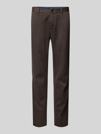 Scotch & Soda Slim fit stoffen broek met Franse steekzakken Middenbruin - 2