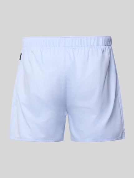 Produktfoto, Boxershorts met elastische band van Hanro, puur katoen, los model, knoopsluiting, lichtblauw met zachte stoftextuur