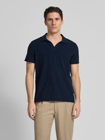 JOOP! JEANS Regular Fit Poloshirt mit V-Ausschnitt Modell 'Antal' Marine 4