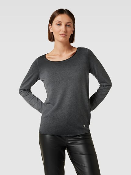 Smith and Soul Longsleeve met labelapplicatie Donkergrijs - 4