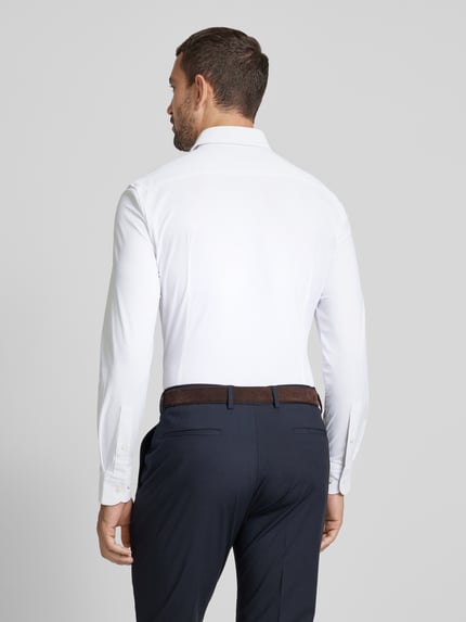 BOSS Slim Fit Businesshemd aus Feintwill mit Stretch-Anteil Modell 'HANK' Weiss 5