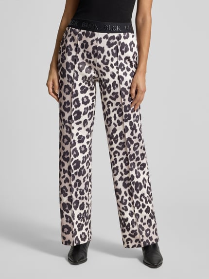 s.Oliver BLACK LABEL Straight leg broek met elastische band Zand - 4