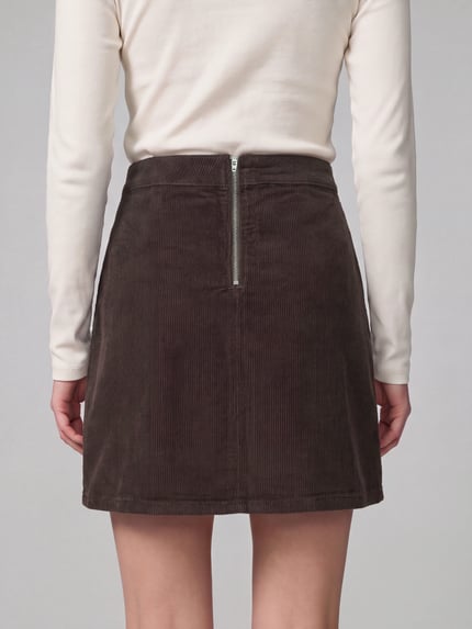VERO MODA Mini-Rock mit sichtbarem Rückenreißverschluss Schoko 3