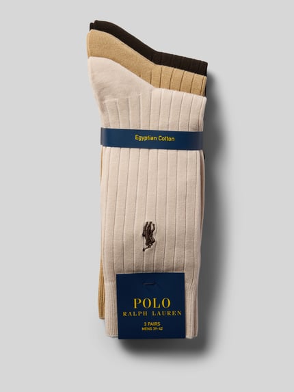 Polo Ralph Lauren Underwear Socken mit Label-Stitching im 3er-Pack Camel 3