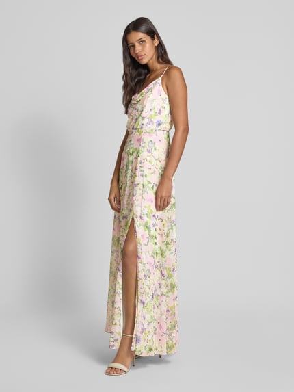 Jake*s Cocktail Abendkleid mit Wasserfall-Ausschnitt Rosa Melange 1
