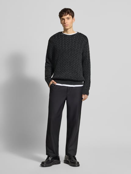 Levi's® Strickpullover mit Zopfmuster Modell 'PRESIDIO' Black 1