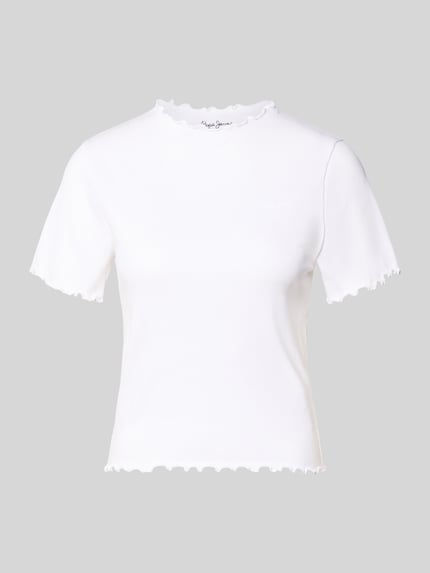 Pepe Jeans Slim Fit T-Shirt aus Baumwoll-Mix Modell 'NORA' Weiss 2