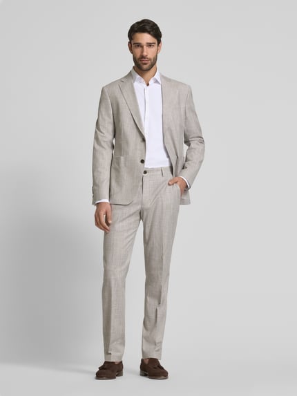 JOOP! COLLECTION Taillierter Sakko aus Baumwoll-Woll-Mix mit Leinen-Anteil Modell 'Hoverest' Beige 1