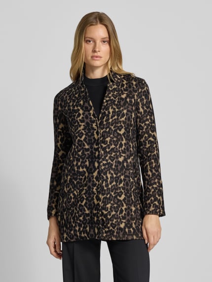 VERO MODA Regular Fit Mantel mit Animal Print Modell 'BRUSHEDKATRINELEO' Oliv 4